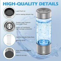 Logotipo personalizado Nueva tecnología Botella de agua de vidrio de hidrógeno Portátil 420ml 450mL Generador de ionizador de hidrógeno Botella de agua con caja
