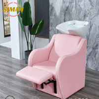 Siman noir pas cher shampooing chaise haute qualité coupe de cheveux Salon de beauté meubles lavage des cheveux avec bol bassin salon de coiffure à vendre