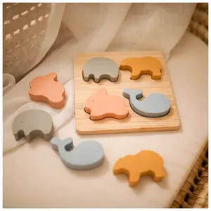 Toptan ilginç özel 3D bulmaca oyuncaklar karikatür hayvanlar ahşap tahta bulmaca oyuncaklar için 2 -4 yaşında bebek