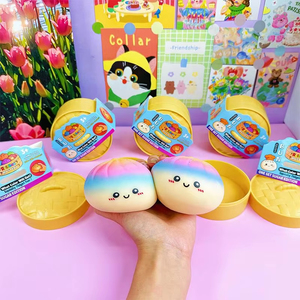 ของเล่นบีบแป้งซาลาเปาหลากสีสัน บรรเทาความเครียด ของเล่นบีบคลายเครียดแบบคืนตัวช้า ของขวัญ - Product Image 2