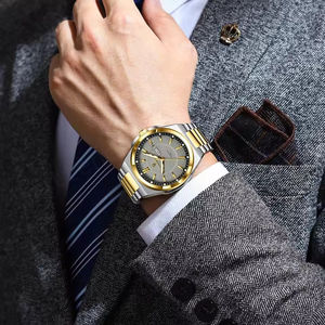 นาฬิกาควอทซ์ผู้ชายหรูหราของแท้896กันน้ำสายสแตนเลสเรืองแสงสำหรับผู้ชาย - Product Image 2