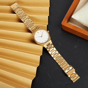 Pequeña cantidad a granel al por mayor reloj de cuarzo con tono dorado de acero inoxidable 5ATM resistente al agua amado reloj analógico estándar - Product Image 4
