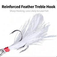 Leurre de pêche Hengtuo en forme de sangsue, appât métallique avec hameçon renforcé à plumes, point rouge, leurre d'eau douce pour achigan et poisson mandarin