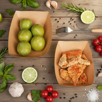 Boîte à emporter pour aliments, idéale pour poulet frit, snacks, riz, chips, plats, plateau en papier – pour sushis, avec finition mate