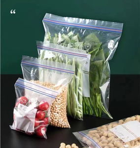 Sacs à fermeture éclair latérale en LDPE avec double fermeture éclair, impression personnalisée HC - Product Image 1