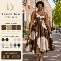 Vente en gros de robes élégantes mi-longues à col en V profond à fleurs personnalisées pour femmes