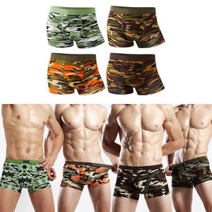 Caleçon pour homme en fibre de bambou imprimé camouflage <span class=keywords><strong>Sous</strong></span>-<span class=keywords><strong>vêtement</strong></span> respirant taille moyenne avec quatre coins Pantalon de sortie d'usine - Product Image 2