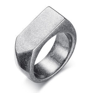 Fábrica Atacado <span class=keywords><strong>Retro</strong></span> Cor Prata Aço Inoxidável Geométrico Masculino Anel Presentes Jóias Rock Punk Anéis para Homens - Product Image 6