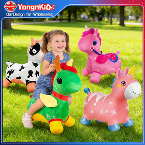 अनुकूलित बहु-रंग pvc कुत्ते घोड़े की सवारी जानवर कूद खिलौना pvc <span class=keywords><strong>inflatable</strong></span> कूद घोड़ा - Product Image 1