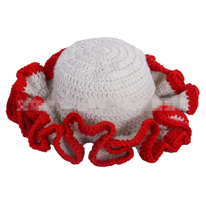 Cappello Artigianale all'Uncinetto con Bordo Arricciato, Cappello in Pizzo a Foglia di Loto per Adulti - Product Image 4