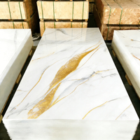 Panneau mural de salle de bain moderne en PVC WPC imperméable avec motif marbre, ignifuge, garantie 5 ans pour la décoration intérieure d'hôtel