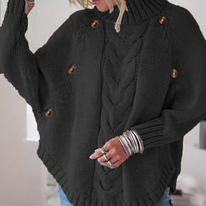 Suéter Largo de Punto Coreano para <span class=keywords><strong>Mujer</strong></span>, Poliéster/Algodón, Estilo Europeo Americano, Nueva Colección Otoño Invierno, Venta Directa de Fábrica - Product Image 5