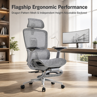 Chaise de bureau ergonomique à dossier haut en maille avec support lombaire, appui-tête, repose-pieds, chaises pivotantes pour ordinateur, bureau à domicile