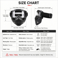 Lunettes de motocross anti-poussière, lunettes de moto réglables, respirantes, protection intégrale du visage, masque anti-vent pour moto tout-terrain