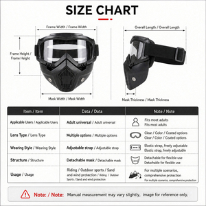 Kacamata Motocross Anti Debu, Kacamata Motor yang Dapat Disesuaikan, Masker Pelindung Wajah Penuh Bernapas, Anti Angin untuk Motor Trail Off-road - Product Image 6