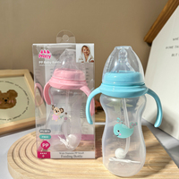 Biberon en silicone souple PP avec poignée, anti-fuite, léger, pour l'allaitement des nourrissons