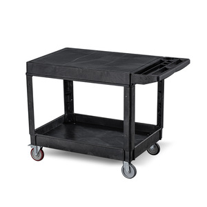 Chariot plat multifonctionnel à deux étages Chariot de rangement pour outils de réparation automobile Chariot de manutention pour entrepôt d'usine - Product Image 1