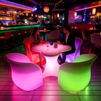 Ensembles de meubles de bar lumineux à LED personnalisés pour les discothèques, salon élégant avec 16 couleurs RVB, table LED pour fête en plein air