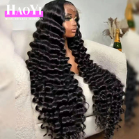 Perruque 13x6 en cheveux humains naturels péruviens pré-épilée, sans colle, avec dentelle frontale HD, ondulations profondes lâches, cheveux Remy et baby hair