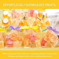 Bolsas Personalizadas Impresas Transparentes de Celofán Plástico Bopp/Opp con Fondo Cuadrado Cruzado para Dulces/Pan/Alimentos