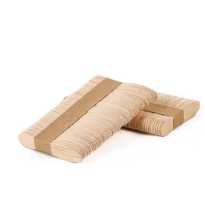 100% Berkenhout Ijs Houten Stok En Lepel Rechte Rand Of Ronde Rand, Ijs Gereedschap Kleur Berkenhout, Hout Natuurlijk