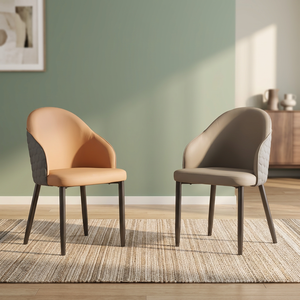Modern PU Leather Living Room <b>Chair</b> Solid Back Metal Legs Ergonomic Design Minimalist <b>Style</b> Home Furniture - Product Image 2