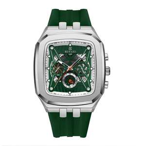 Montre à quartz pour homme REWARD RD832260M, design rectangulaire tendance, calendrier, étanche, bracelet en silicone décontracté, montres cool pour homme - Product Image 1