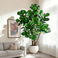 Figuier à feuilles de violon artificiel d'intérieur |   Grande plante artificielle réaliste pour hôtel, bureau, décoration intérieure commerciale