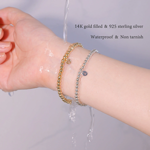 A2924 Fine Stretchy Beaded Bracelet14k Gold Filled Jewelry Letter Charms Pulseras para Mujeres hombres <span class=keywords><strong>Amistad</strong></span> - Product Image 3