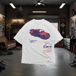 T-shirt vintage con grafica auto sportiva turbo, unisex, oversize, girocollo, manica corta, streetwear, ispirata alle corse. - Product Image 3