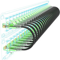 Câble réseau Cat6A Gigabit 100m RJ45 double blindage souple pour chaîne porte-câbles avec poignée, conducteur en cuivre noir