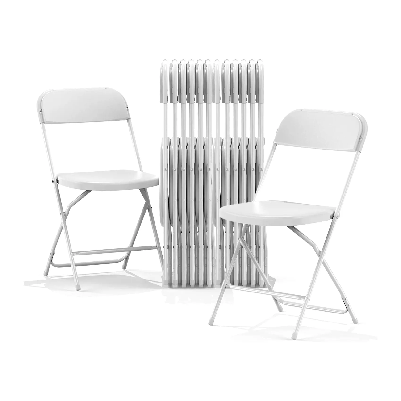 Silla plegable de plástico blanco de alta calidad, fácil almacenamiento y transporte, sillas de comedor para restaurante al aire libre