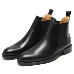Botas <span class=keywords><strong>Chelsea</strong></span> de piel auténtica para hombre, calzado resistente al desgaste, forro de piel de oveja negra, cálido, hecho a mano, transpirable, para viaje y fiesta, nuevo estilo - Product Image 2