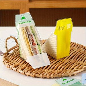 Carta per Avvolgere <span class=keywords><strong>Sandwich</strong></span> in Plastica, Sacchetti Triangolari Usa e Getta per <span class=keywords><strong>Sandwich</strong></span>, Facili da Strappare, per Campeggio all'Aperto - Product Image 4