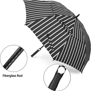 Parapluie de golf droit 30''* 8K, double couche, 130 cm, coupe-vent, professionnel, avec aérations, classique, en tissu promotionnel - Product Image 3