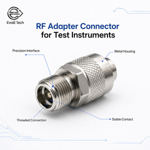 Adaptateur coaxial RF de type N SMA EvolE Tech EVOL-123, connecteur 50 Ohm DC-18GHz à faible perte d'insertion, en alliage métallique, pour instruments de test RF - Product Image 1