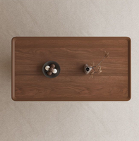 Table basse moderne en bois massif pour petits appartements, design de luxe léger, avec rangement et mobilier de maison portable