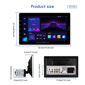 วิทยุติดรถยนต์ Podofo 1 Din หน้าจอสัมผัสหมุนได้ 10.1 นิ้ว รองรับ YouTube Video/Wireless Carplay/Android Auto เครื่องเล่น MP5 ในรถยนต์ ระบบ FM รองรับ OEM/ODM - Product Image 5