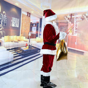 7pcs Deluxe Burgundy Velvet Santa Outfits Children Christmas Costume Santa Claus Suits for Kids - Product Image 2