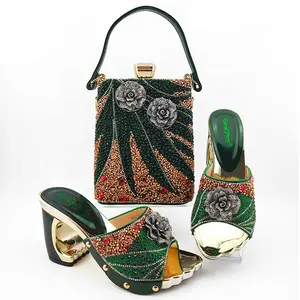 Набор обуви и сумок в африканском стиле для вечеринки, женская сумка с бриллиантами, Женская Классическая обувь