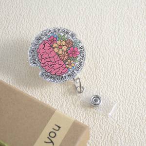 Vente chaude os Badge porte-bobine rétractable fleur Badge porte-bobine acrylique <span class=keywords><strong>lettres</strong></span> Badge bobine - Product Image 4