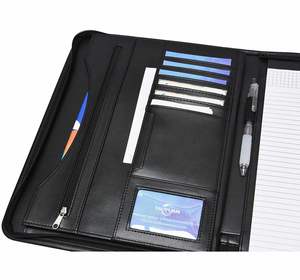 แฟ้มใส่เอกสารหนัง PU แบบซิป FX A4 พร้อมช่องใส่บัตร - Product Image 4
