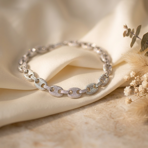 Collier Hip Hop en Argent 925 avec Chaîne à Maillons Personnalisée et Breloque Moissanite Blanche, 20g, pour Femmes et Hommes - Vente Flash - Product Image 2