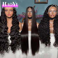 Wig Rambut Manusia Tanpa Lem Model Body Wave, Wig Rambut Virgin Keriting Lace Front, Wig Rambut Manusia 360 Full Lace untuk Wanita Kulit Hitam, Wig HD Lace Front