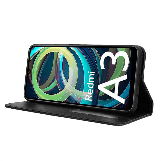 Retro Flip Wallet Leather Case Cover for Redmi A3