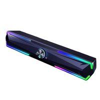Barra de Sonido Bluetooth RGB Brillante de 6W con Subwoofer, Altavoces Portátiles para Juegos de PC con Sonido Envolvente 3D