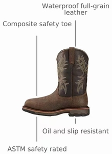 Men's Workhog Leather Waterproof Composite Toe <strong>Work</strong> <strong>Boot</strong> with EVA Midsole PU Lining Rubber Outsole - Product Image 4