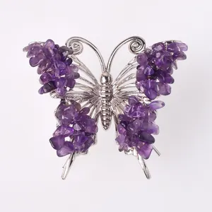 Factory price crystal carvings craft natural crystal butterfly for wedding souvenir