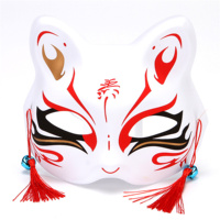 Haute Qualité 3D Demi Visage Animal PVC Enfants Adulte Mascarade Cosplay Décorations De Fête Halloween Renard Masque avec Deux Cloches