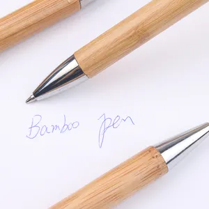 Recycled Click Eco Friendly Bamboo Pens With High Quality Personalized Promotional Wood Custom Logo Ballpoint Ball Point Gift
